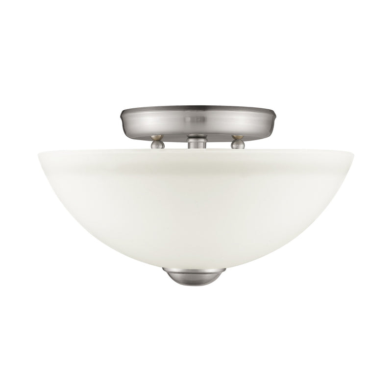Somerset 2-Light 11" Semi-Flush Mount in Brushed Nickel
