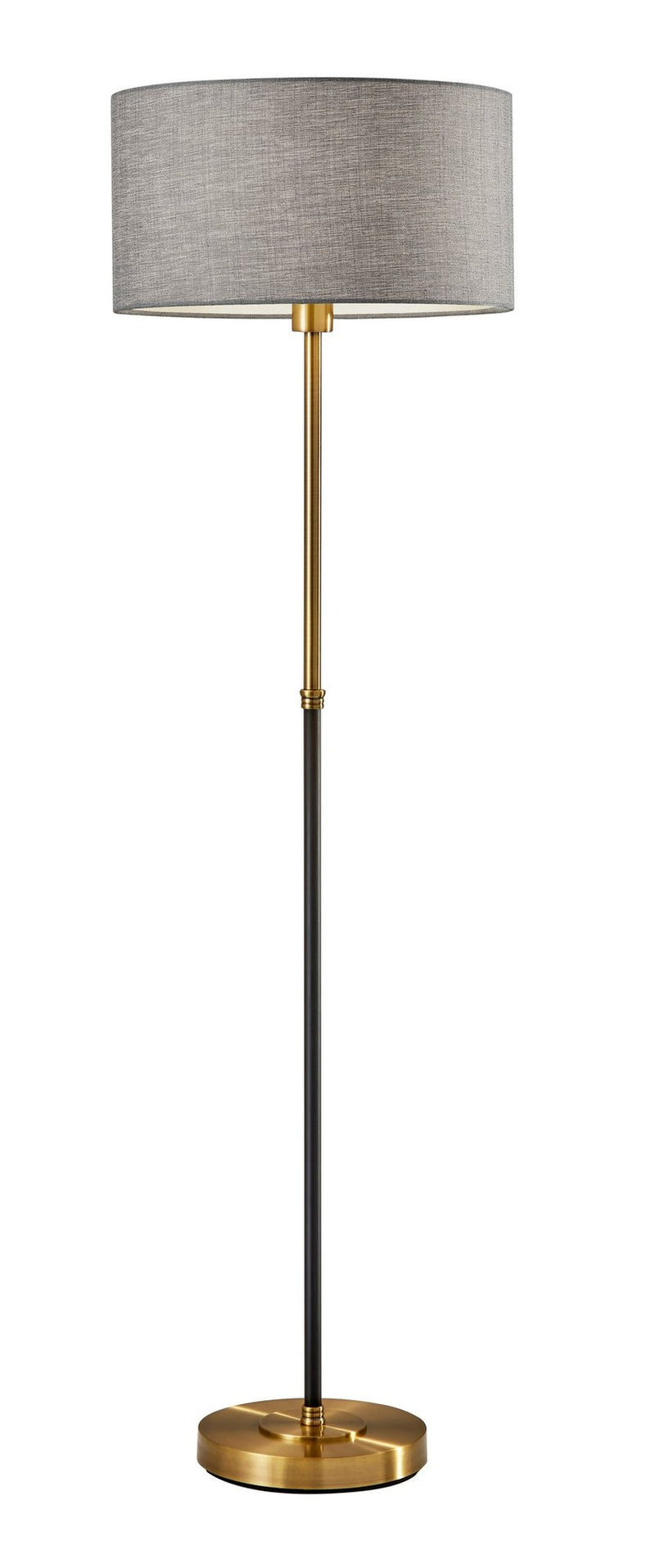 Bergen Floor Lamp in Black & Antique Brass