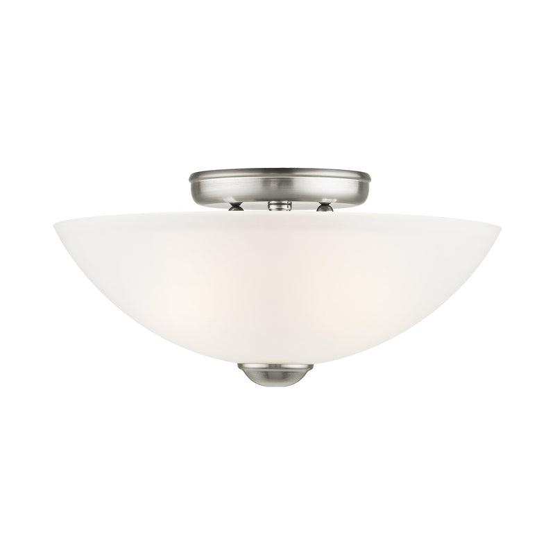 Somerset 2-Light 13" Semi-Flush Mount in Brushed Nickel