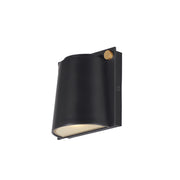 Rivet VX Small LED Outdoor Wall Sconce in Black / Antique Brass