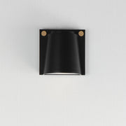 Rivet VX Small LED Outdoor Wall Sconce in Black / Antique Brass