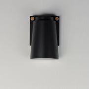 Rivet VX LED Outdoor Wall Sconce in Black / Antique Brass