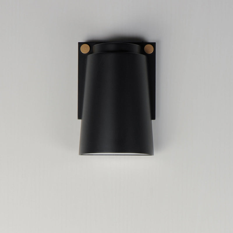 Rivet VX LED Outdoor Wall Sconce in Black / Antique Brass