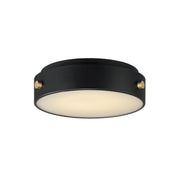 Rivet VX LED Outdoor Flush Mount in Black / Antique Brass