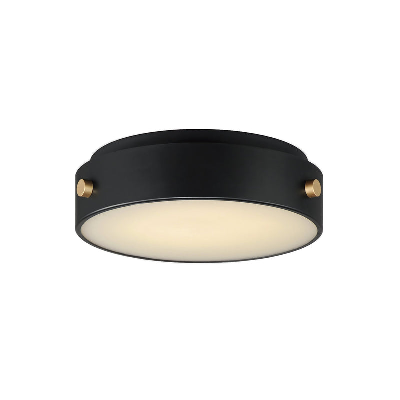 Rivet VX LED Outdoor Flush Mount in Black / Antique Brass