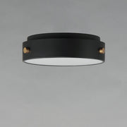 Rivet VX LED Outdoor Flush Mount in Black / Antique Brass