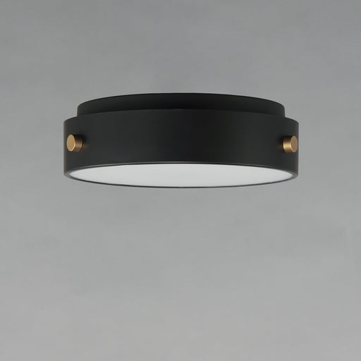 Rivet VX LED Outdoor Flush Mount in Black / Antique Brass