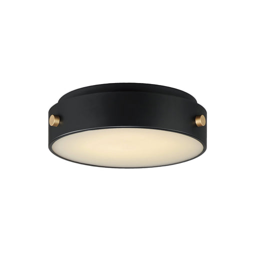 Rivet VX LED Outdoor Flush Mount in Black / Antique Brass