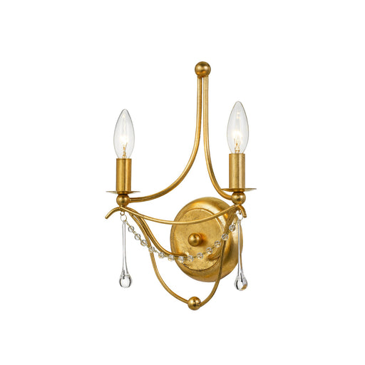 Metro 2 Light 10" Sconce in Antique Gold