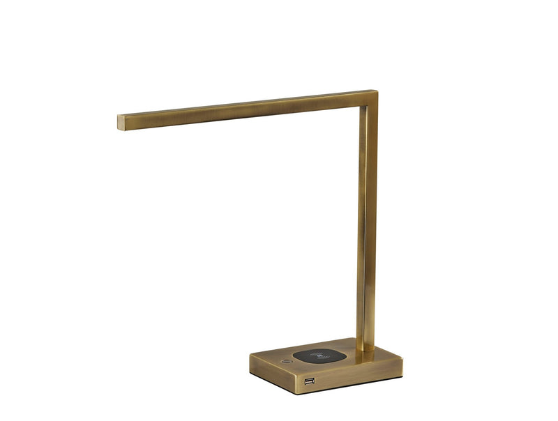 Aidan LED Desk Lamp in Antique Brass