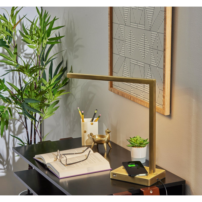 Aidan LED Desk Lamp in Antique Brass