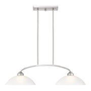 Somerset 2-Light Linear Chandelier in Brushed Nickel