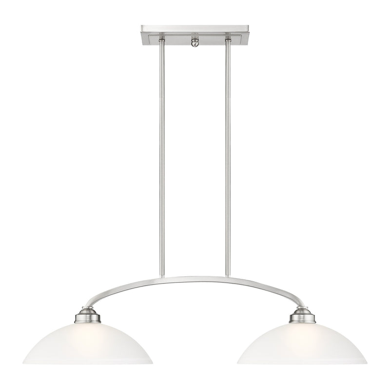 Somerset 2-Light Linear Chandelier in Brushed Nickel