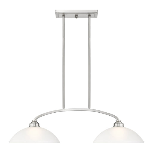 Somerset 2-Light Linear Chandelier in Brushed Nickel