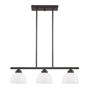 Somerset 3-Light 28" Linear Chandelier in English Bronze