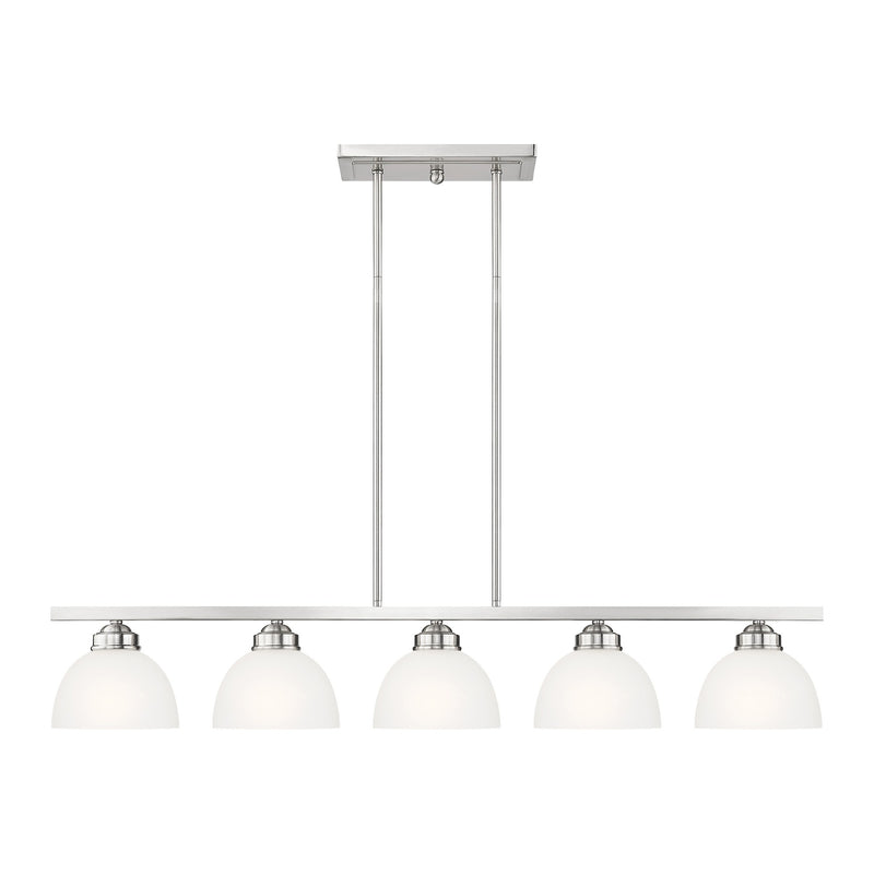 Somerset 5-Light Linear Chandelier in Brushed Nickel