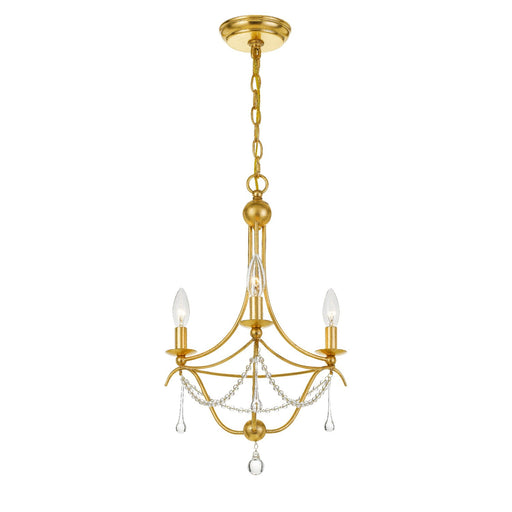 Metro 3 Light 15.5" Chandelier in Antique Gold