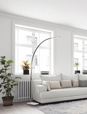 Sonic LED Arc Floor Lamp in Brushed Steel