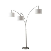 Trinity 3-Light Arc Floor Lamp in Brushed Steel