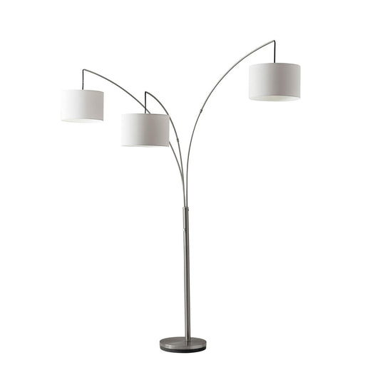 Trinity 3-Light Arc Floor Lamp in Brushed Steel