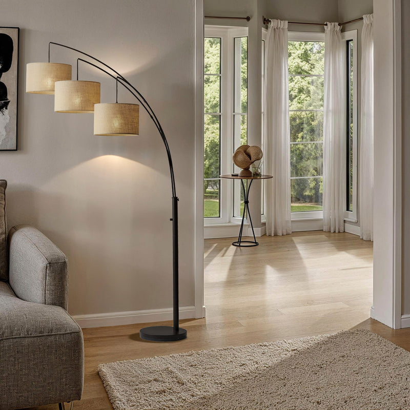 Trinity 3-Light Arc Floor Lamp in Antique Bronze