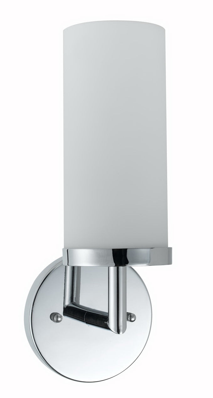 1-Light Wall Lamp in Chrome with White/Cream Glass - Lamps Expo