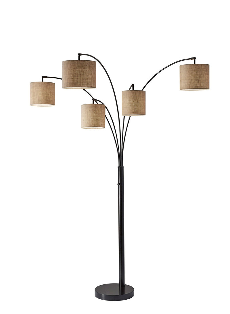 Trinity 5-Light Arc Floor Lamp in Antique Bronze