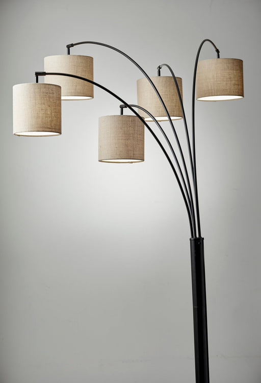 Trinity 5-Light Arc Floor Lamp in Antique Bronze