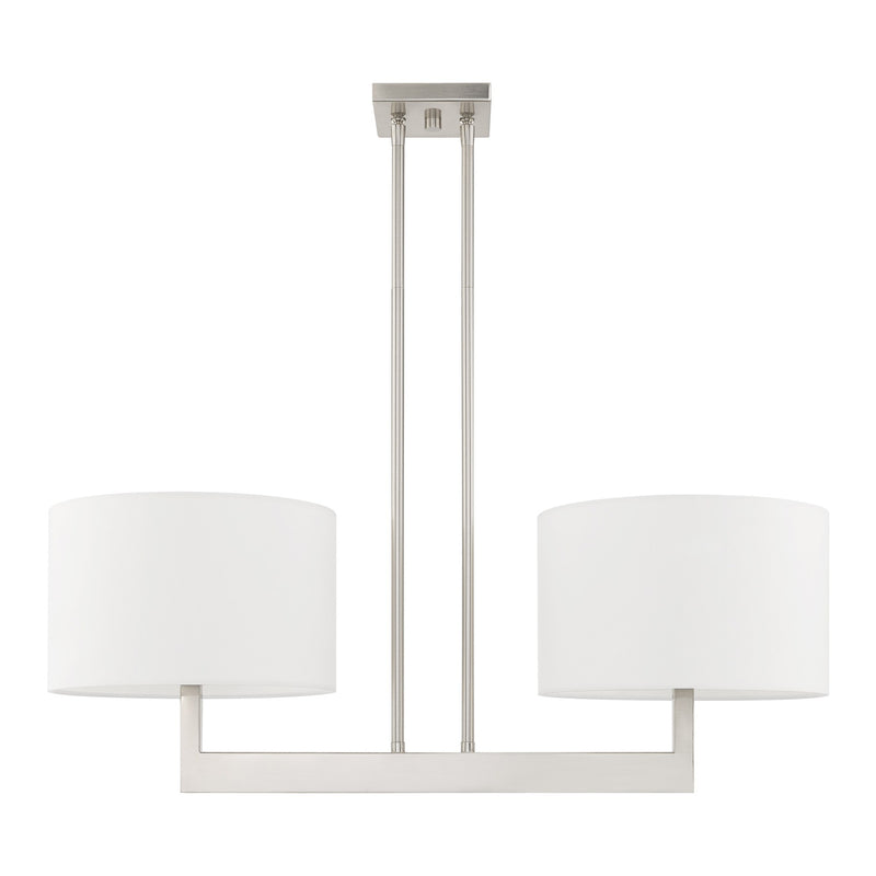 Hayworth 2-Light Linear Chandelier in Brushed Nickel