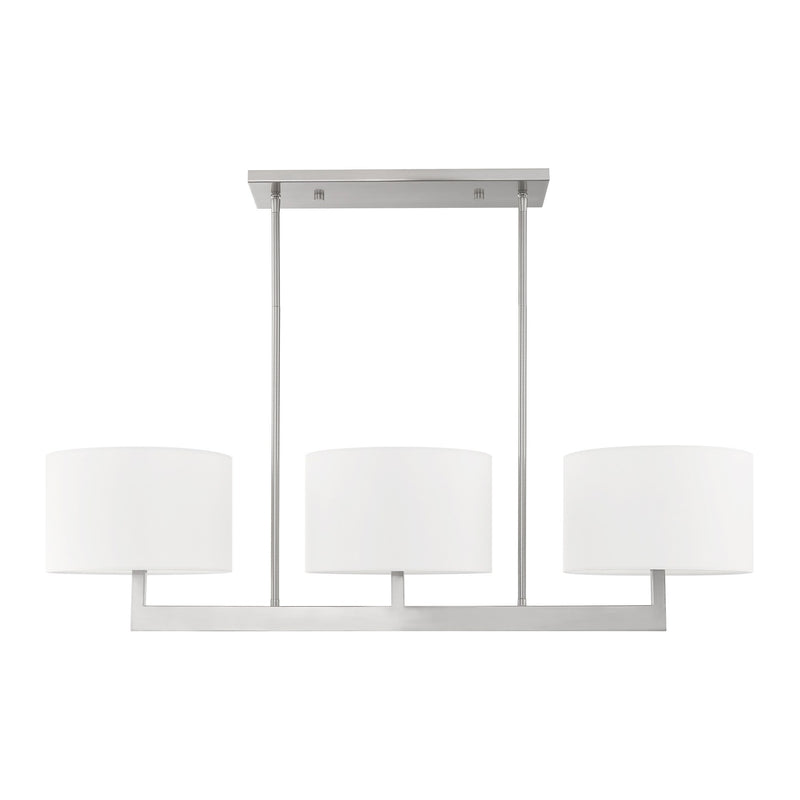 Hayworth 3-Light 42" Linear Chandelier in Brushed Nickel