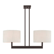 Hayworth 2-Light Linear Chandelier in Bronze