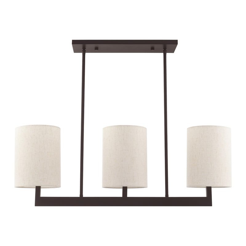 Hayworth 3-Light 36" Linear Chandelier in Bronze