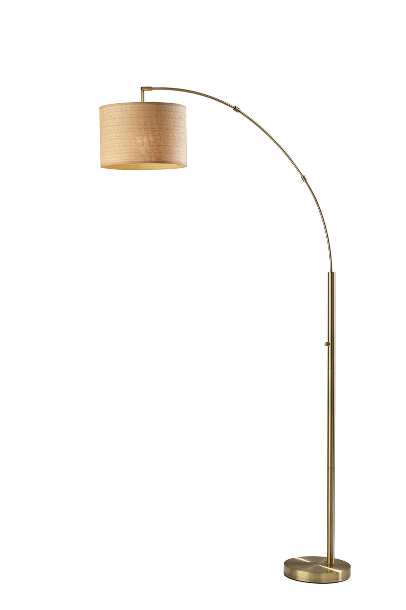 Bowery Arc Floor Lamp in Antique Brass