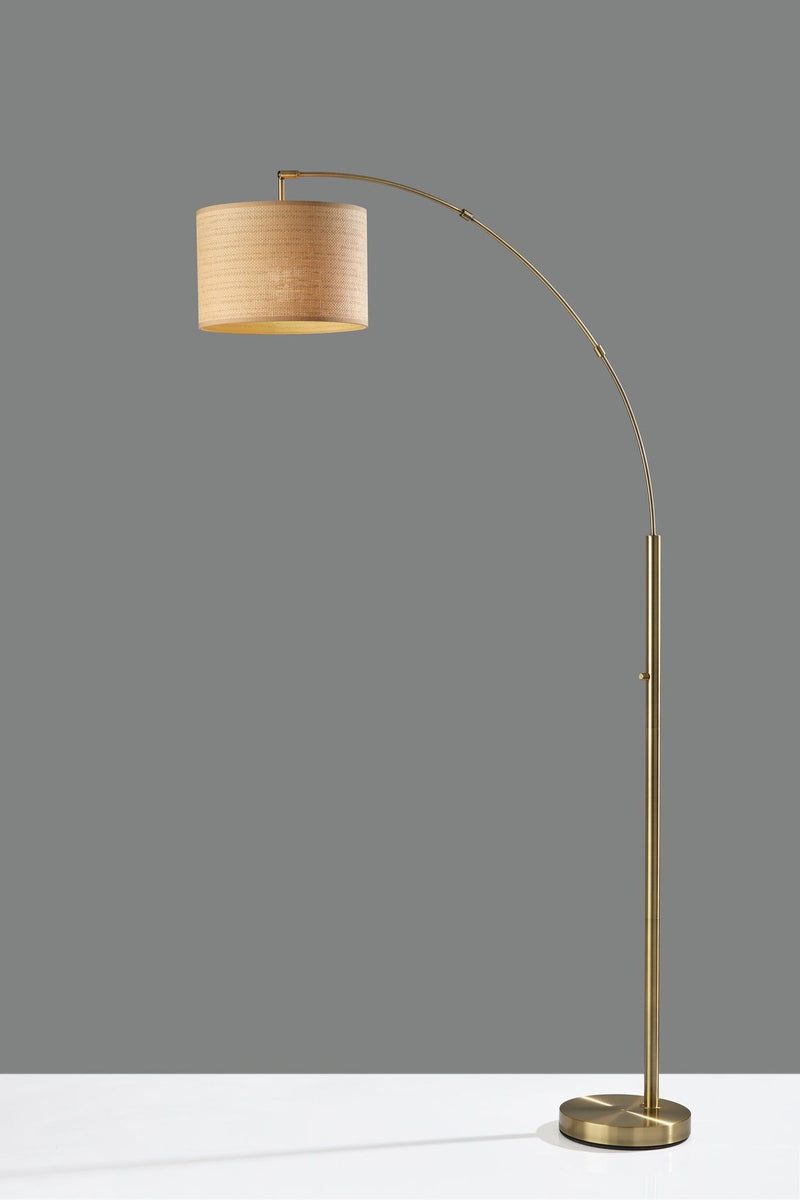 Bowery Arc Floor Lamp in Antique Brass
