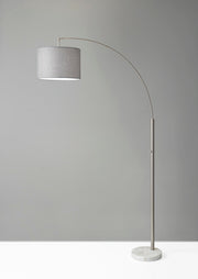 Bowery Arc Floor Lamp in Brushed Steel