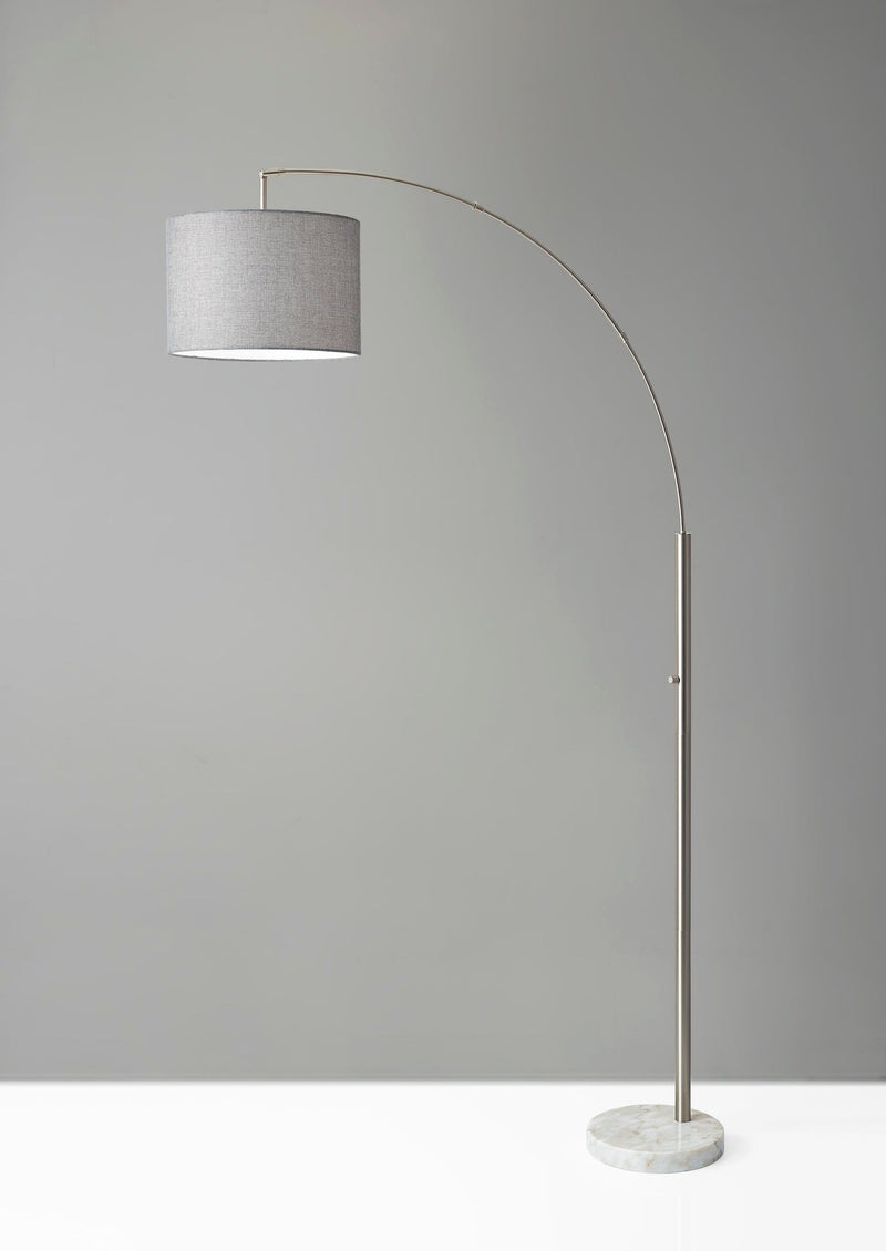 Bowery Arc Floor Lamp in Brushed Steel