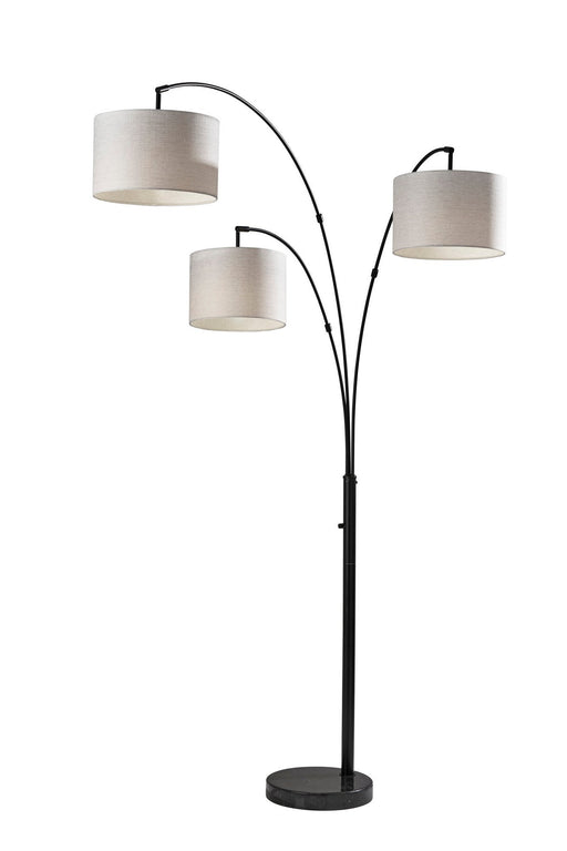 Bowery 3-Light Arc Floor Lamp in Black
