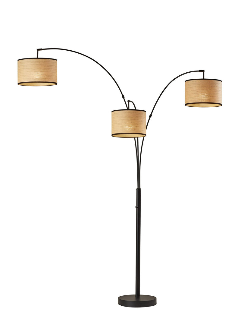 Bowery 3-Light Arc Floor Lamp in Black
