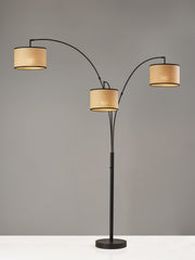 Bowery 3-Light Arc Floor Lamp in Black