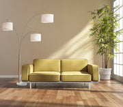 Bowery 3-Light Arc Floor Lamp in Antique Brass