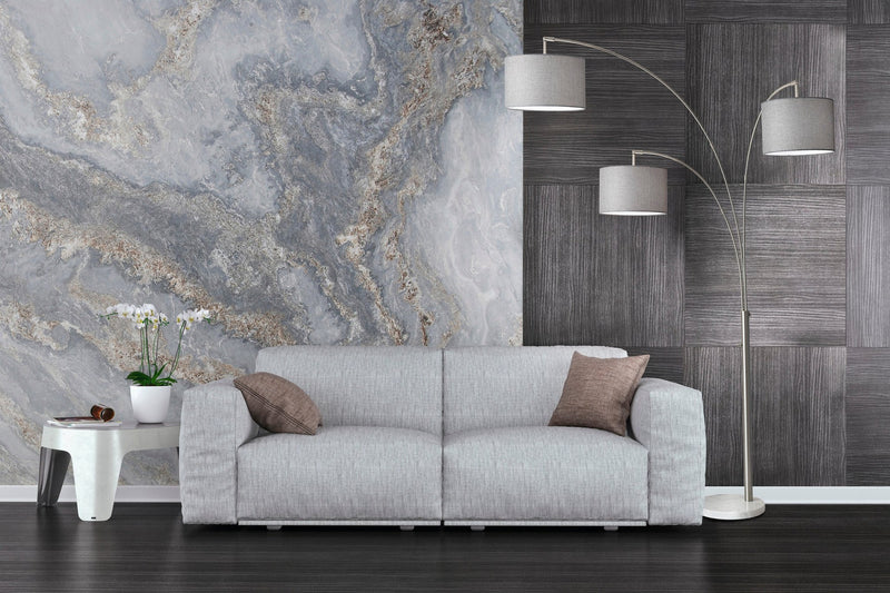 Bowery 3-Light Arc Floor Lamp in Brushed Steel