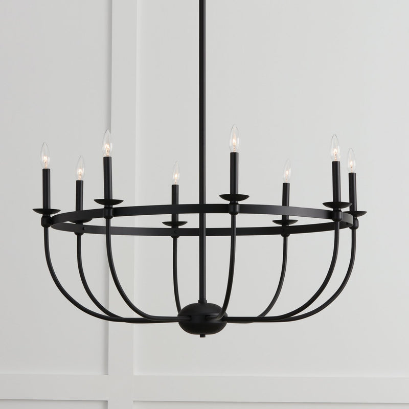 Rylann 8-Light Chandelier in Matte Black