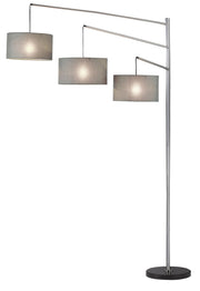 Wellington 3-Light Arc Floor Lamp in Brushed Steel