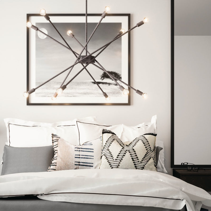 Kris 12-Light Chandelier in Nordic Grey