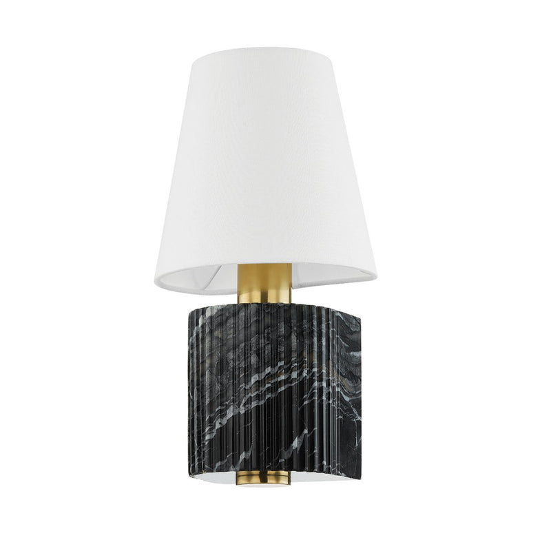 Aden Wall Sconce in Vintage Brass / Black Marble