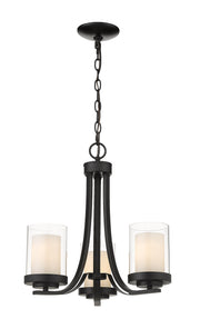 Willow 3 Light 16" Chandelier in Matte Black