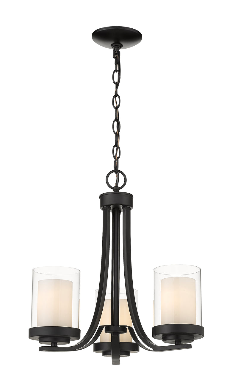 Willow 3 Light 16" Chandelier in Matte Black