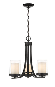 Willow 3 Light 16" Chandelier in Matte Black