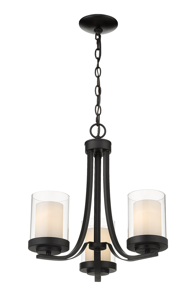 Willow 3 Light 16" Chandelier in Matte Black