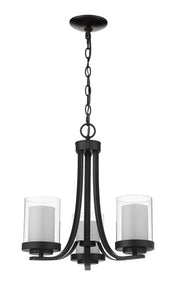 Willow 3 Light 16" Chandelier in Matte Black